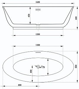 Ванна акриловая CeruttiSpa Gretta 10516 170x80 белая купить в интернет-магазине Sanbest