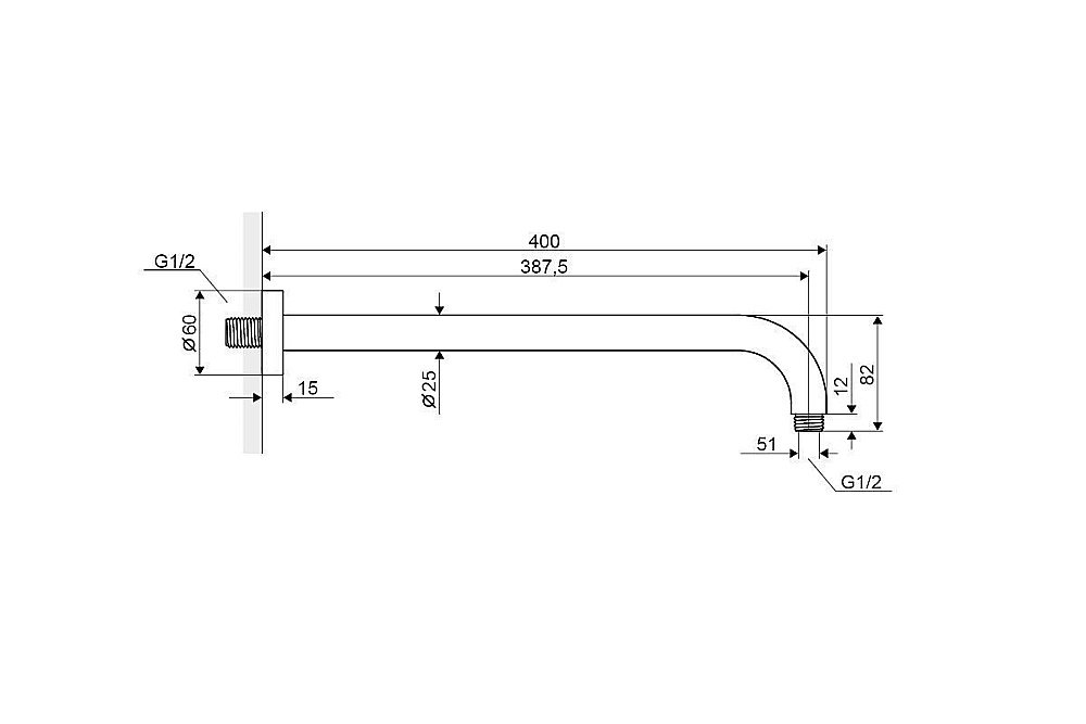 Кронштейн настенный Excellent AREX.3140CR 40 купить в интернет-магазине сантехники Sanbest