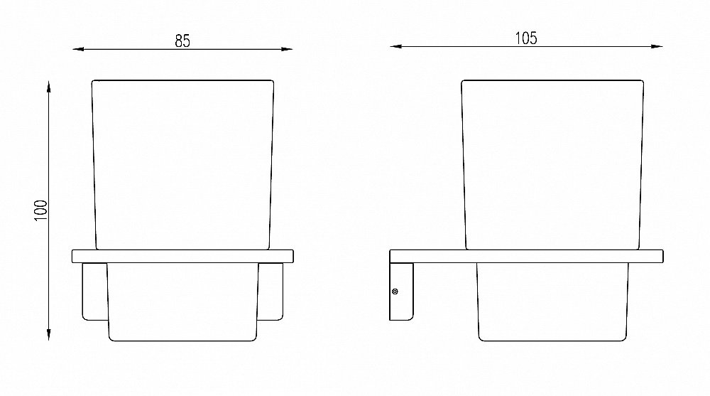 Стакан для зубных щеток ABBER Funktion AA1160 хром купить в интернет-магазине сантехники Sanbest