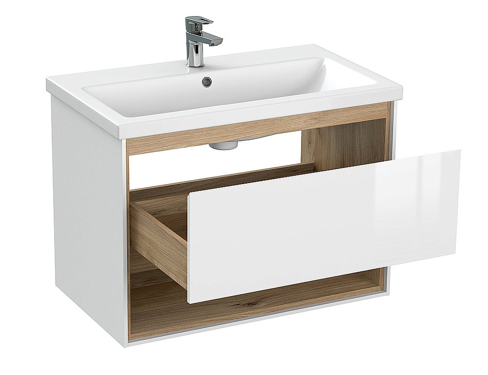 Мебель для ванной подвесная Cersanit LOUNA 80 белая для ванной в интернет-магазине Sanbest