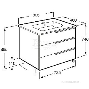 Тумба с раковиной Roca Victoria Nord Ice Edition ZRU9302835 80 белый глянец для ванной в интернет-магазине Sanbest