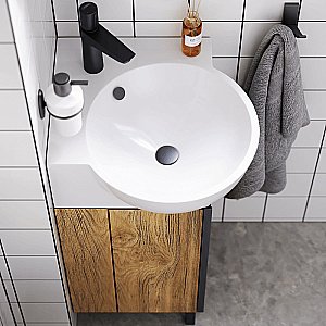 Тумба с раковиной Aqwella Porto 45 POR0104 дуб балтийский для ванной в интернет-магазине Sanbest