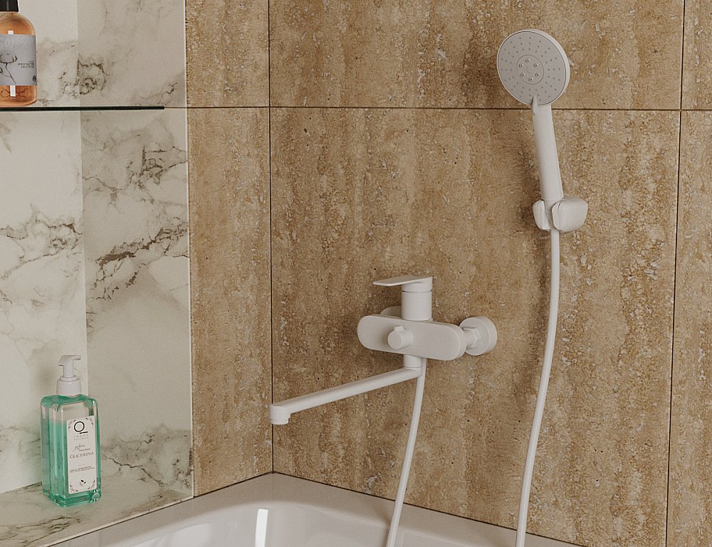 Смеситель для ванны D&K Bayern.Furth DA1523308 белый матовый купить в интернет-магазине сантехники Sanbest