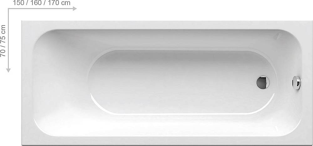 Ванна акриловая Ravak Chrome CE21000000 180x80 белый купить в интернет-магазине Sanbest