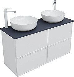 Тумба с раковиной Aquanet Арт 120 белая матовая для ванной в интернет-магазине Sanbest