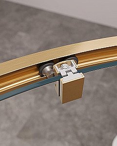 Душевой уголок Cezares Molveno 120x120 R-11-90+30-C-BORO-IV стекло прозрачное/профиль золото брашированное купить в интернет-магазине Sanbest