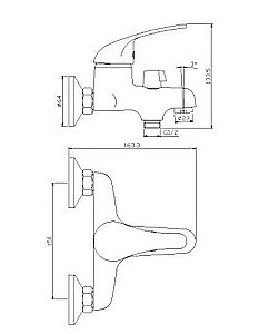Смеситель для ванны Rossinka Y Y40-30 купить в интернет-магазине сантехники Sanbest
