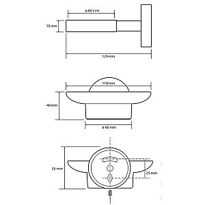 Набор аксессуаров Bemeta Omega 6 204601 хром купить в интернет-магазине сантехники Sanbest