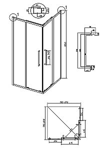 Душевой уголок Grossman Cosmo 300.K33.02.8080.21.00 80x80 стекло прозрачное/профиль черный матовый купить в интернет-магазине Sanbest