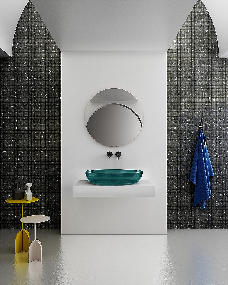 Раковина Abber Kristall AT2801Aquamarin бирюзовая купить в интернет-магазине Sanbest