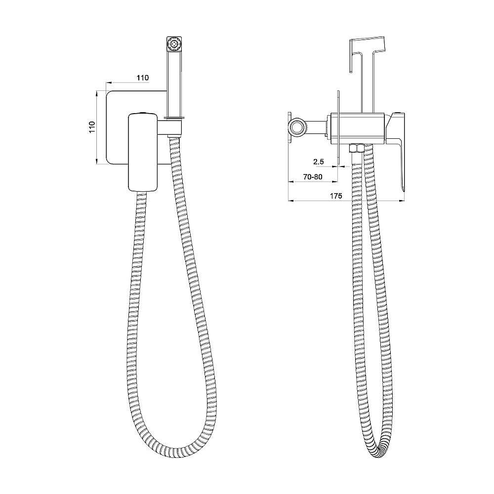 Гигиенический душ Oliveeka D OL-829003-MB черный матовый купить в интернет-магазине сантехники Sanbest