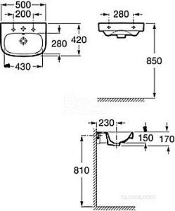 Раковина Roca Debba 32799600Y купить в интернет-магазине Sanbest