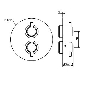 Смеситель для душа Cisal LESS NEW LN01810021 хром купить в интернет-магазине сантехники Sanbest