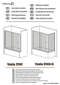 Шторка для ванны Radaway Vesta DWJ+S 150x80 купить в интернет-магазине Sanbest