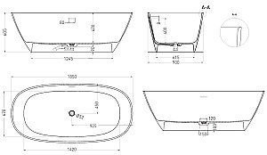 Ванна Salini Sofia S-Sense 102519GF 185x90 RAL купить в интернет-магазине Sanbest