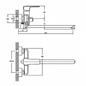 Смеситель для ванны Orange Merci M13-211cr купить в интернет-магазине сантехники Sanbest