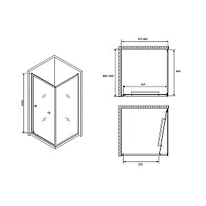 Душевой уголок ABBER Schwarzer Diamant AG0A100 100x100 стекло прозрачное/профиль хром купить в интернет-магазине Sanbest