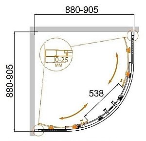 Душевой уголок Cezares Molveno 90х90 Molveno-R-2-90-C-Cr-IV стекло прозрачное/профиль хром купить в интернет-магазине Sanbest
