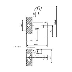 Гигиенический душ Milardo Tidy 001WTR0M08 белый купить в интернет-магазине сантехники Sanbest