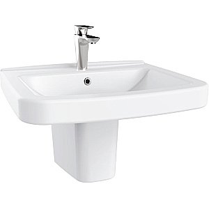 Раковина с полупьедесталом Creavit Lara 60 LR060-LR260 белая купить в интернет-магазине Sanbest