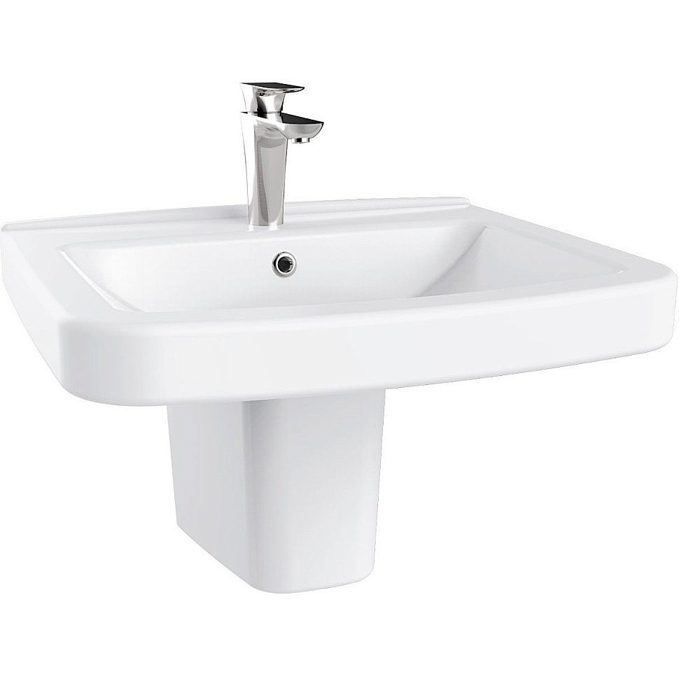 Раковина с полупьедесталом Creavit Lara 60 LR060-LR260 белая купить в интернет-магазине Sanbest