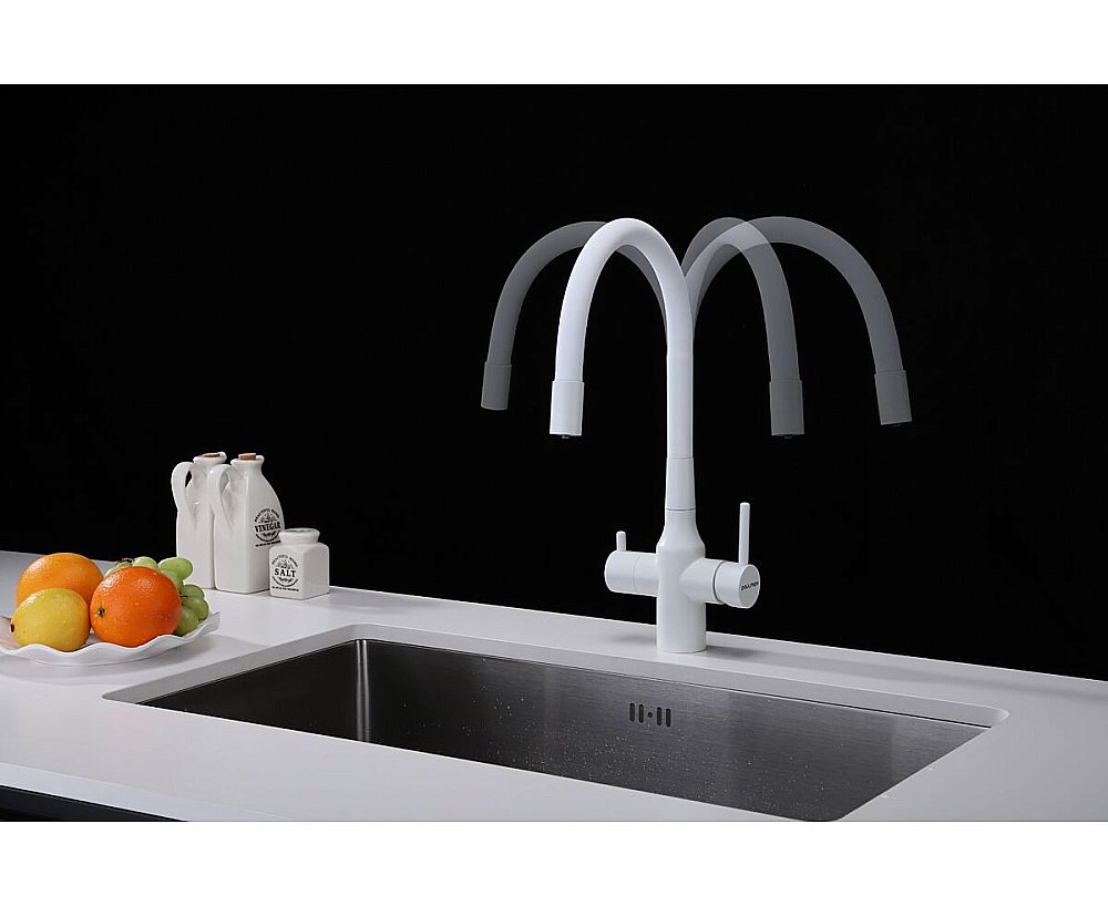 Смеситель для кухни Paulmark Salix Sa213419-WH белый матовый купить в интернет-магазине сантехники Sanbest