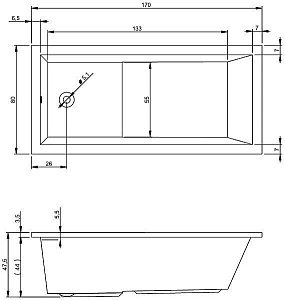 Ванна акриловая Riho Lusso Plus 170x80 купить в интернет-магазине Sanbest