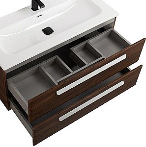 Тумба с раковиной Cezares ECO-CER-N 100 ECO-CER-N-1000-2C-SO-NCS-P орех шоколад софт для ванной в интернет-магазине Sanbest