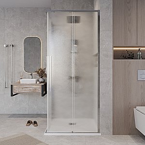 Душевой уголок Grossman Galaxy 300.K33.01.9090.10.02 90x90 стекло шиншилла/профиль хром купить в интернет-магазине Sanbest