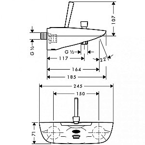 Смеситель для ванны Hansgrohe PuraVida 15472400 белый/хром купить в интернет-магазине сантехники Sanbest