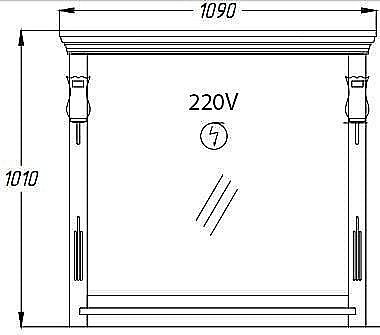 Зеркало Опадирис Риспекто 109 слоновая кость в ванную от интернет-магазине сантехники Sanbest