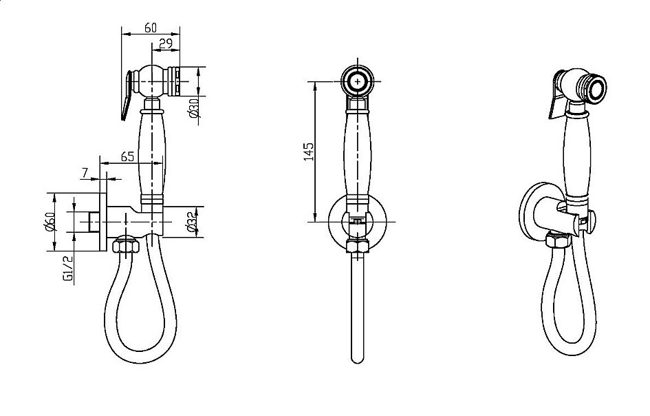 Гигиеническая лейка Boheme IMPERIALE 405 купить в интернет-магазине сантехники Sanbest