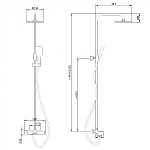 Душевая система Abber EMOTION AF8816B черная матовая купить в интернет-магазине сантехники Sanbest
