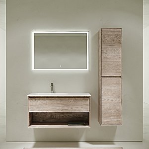 Тумба с раковиной Sancos Marmi 1.0 MR1.0100LEG дуб галифакс натуральный для ванной в интернет-магазине Sanbest