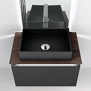 Тумба с раковиной Jorno Strong 80 антрацит для ванной в интернет-магазине Sanbest