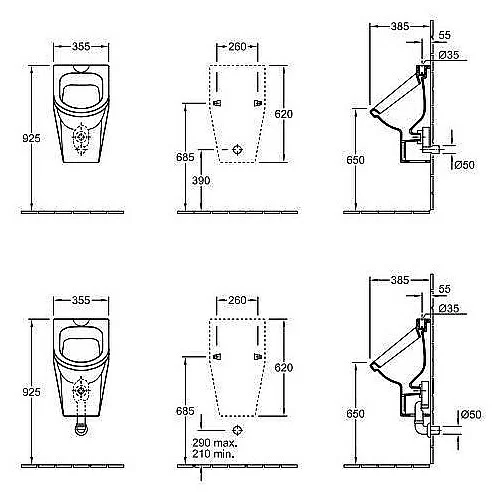 Писсуар Villeroy&Boch Architectura 55730001 альпийский белый купить в интернет-магазине Sanbest