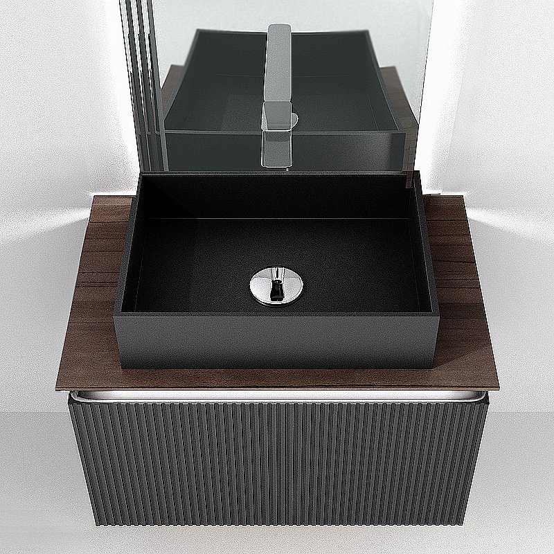 Тумба с раковиной Jorno Strong 80 антрацит для ванной в интернет-магазине Sanbest