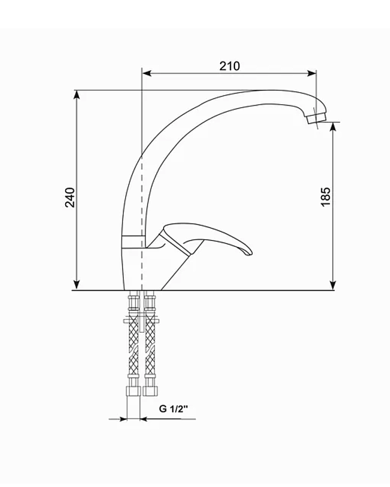 Смеситель для кухни MIXLINE ML-GS02 526187 черный купить в интернет-магазине сантехники Sanbest