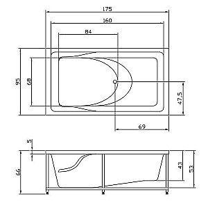 Гидромассажная ванна Aquatika Аксиома Basic 175x95 купить в интернет-магазине Sanbest