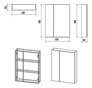 Зеркальный шкаф Misty Аура 60 Э-Аур02060-01 белый купить в интернет-магазине сантехники Sanbest