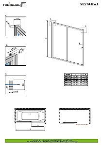 Шторка для ванны Radaway Vesta DWJ+S 160x80 купить в интернет-магазине Sanbest