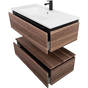 Нижняя тумба Cezares SLIDER-1000-1C-PI-NA-P орех дымчатый для ванной в интернет-магазине сантехники Sanbest