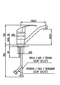Смеситель для раковины RAV-SLEZAK MISSISSIPPI MS015.5LUX хром купить в интернет-магазине сантехники Sanbest