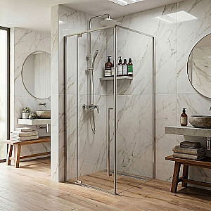 Душевой уголок Azario Male 100х100 AZ-J50-100-CH-CL стекло прозрачное/профиль хром купить в интернет-магазине Sanbest