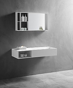 Тумба с раковиной ABBER Stein AS2640-1.2 L/R 120 белая матовая для ванной в интернет-магазине Sanbest