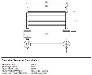 Полка для полотенец Bemeta Retro 144102187 купить в интернет-магазине сантехники Sanbest