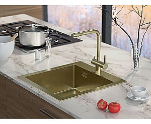 Смеситель для кухни Paulmark Skalen Sk213020-LG светлое золото купить в интернет-магазине сантехники Sanbest