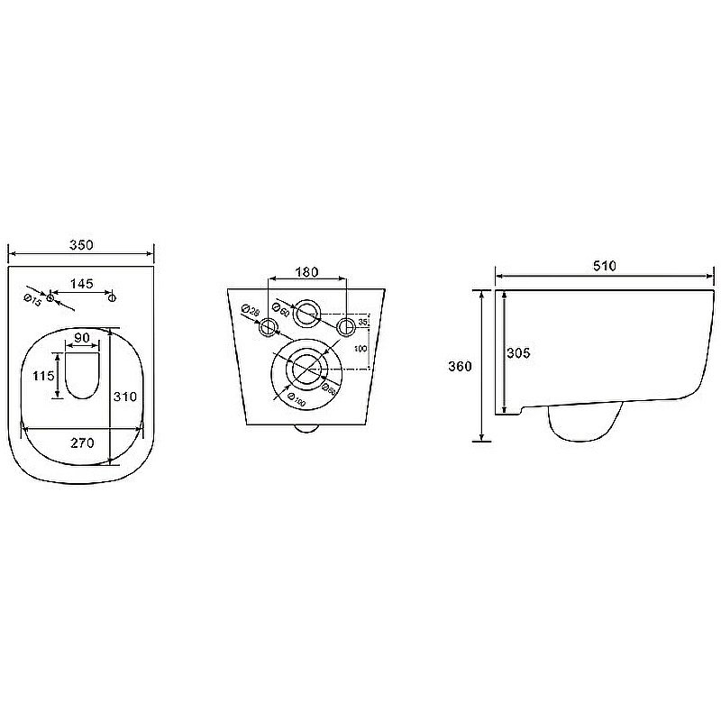 Унитаз подвесной Aquatek Дива AQ2012-00 белый, с крышкой микролифт, безободковый купить в интернет-магазине Sanbest