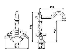 Смеситель для раковины Rav-Slezak MORAVA RETRO MK521.5/8SM купить в интернет-магазине сантехники Sanbest