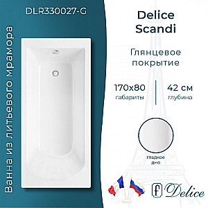 Ванна Delice Scandi DLR330027-G 170х80 белая купить в интернет-магазине Sanbest